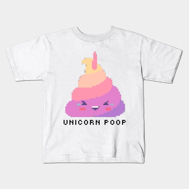 Unicorn poop pixel Kids T-Shirt by The Bunga